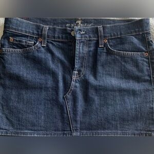 Seven7 For all Mankind. Dark Denim Mini Skirt! Very Cool 28!!! Rare!